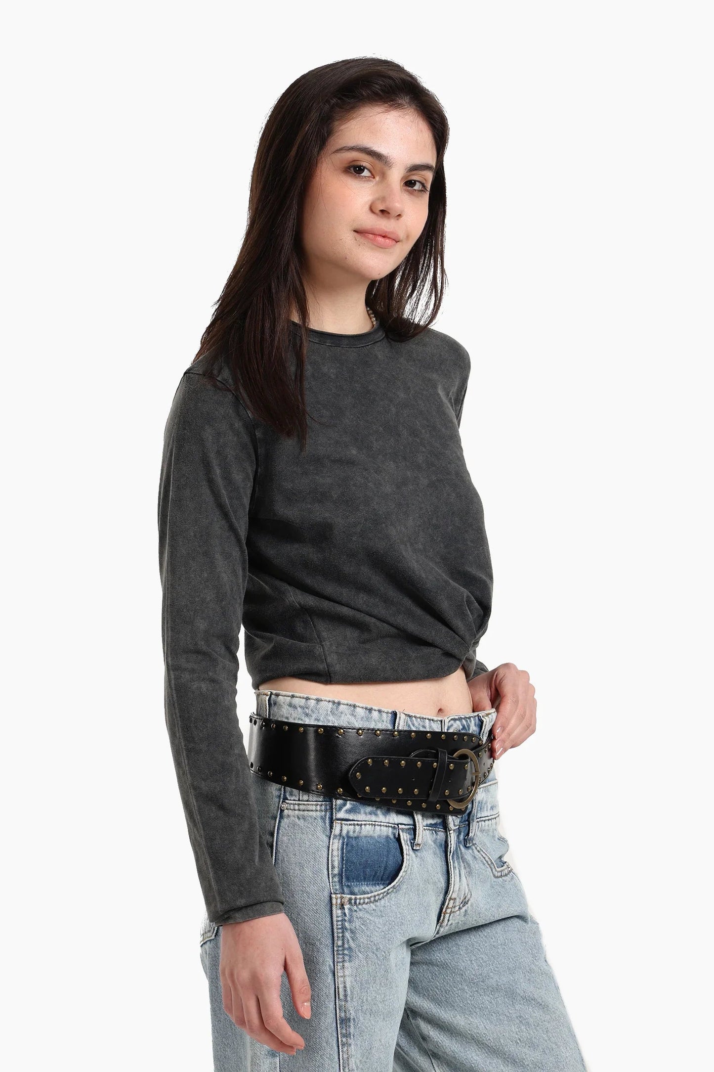 بلوزة قطنية باكمام طويلة - Carinasaudi.com