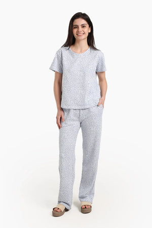 Leopard Print Short Sleeve Pajamas