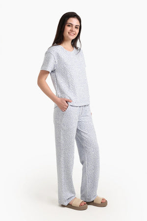Leopard Print Short Sleeve Pajamas
