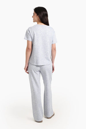 Leopard Print Short Sleeve Pajamas