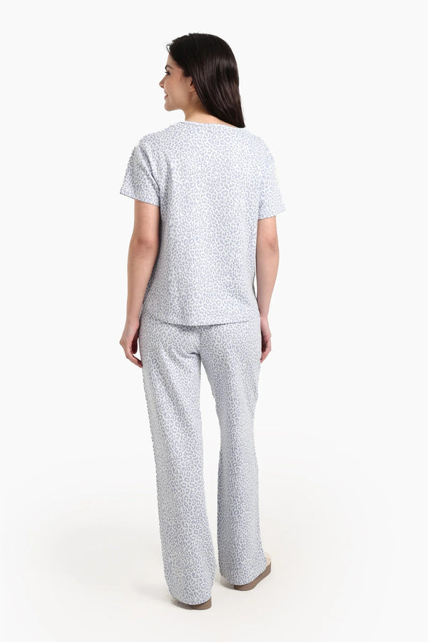 Leopard Print Short Sleeve Pajamas