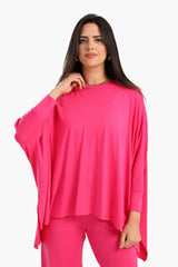 بلوزة باكمام طويلة غير متماثلة الطول - Carinasaudi.com