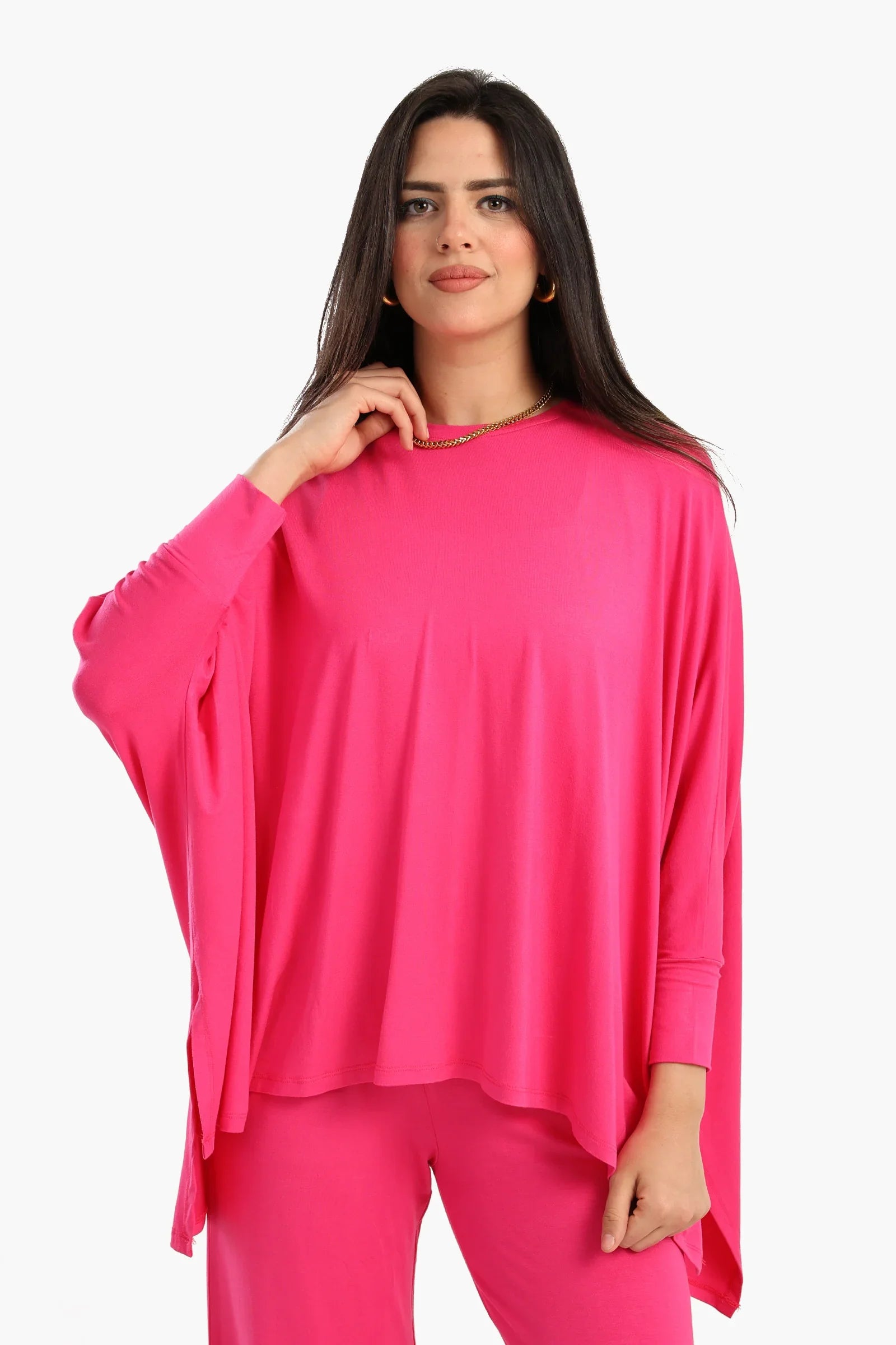 بلوزة باكمام طويلة غير متماثلة الطول - Carinasaudi.com