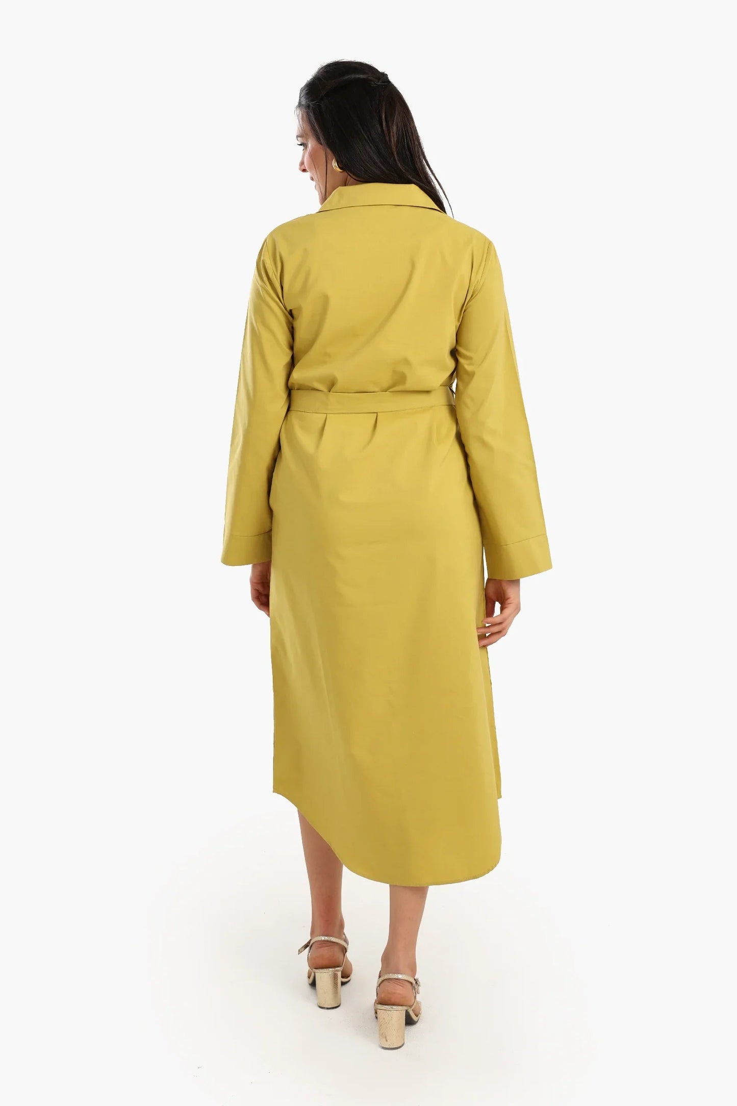 فستان قميص بوبلين باكمام طويلة - Carinasaudi.com