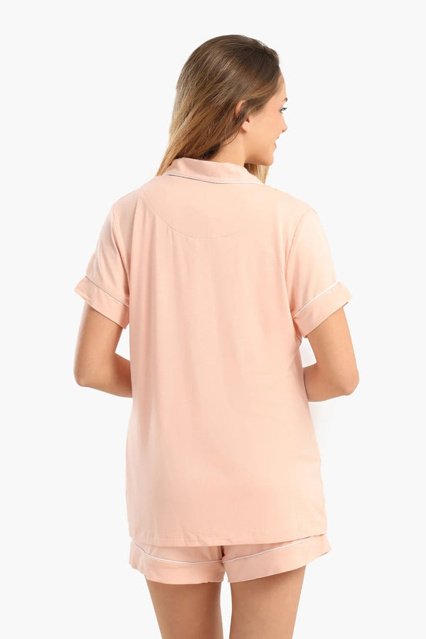 Short-sleeved pajama shorts