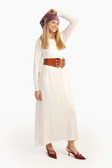 فستان فيسكوز برقبة دائرية - Carinasaudi.com