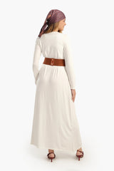 فستان فيسكوز برقبة دائرية - Carinasaudi.com