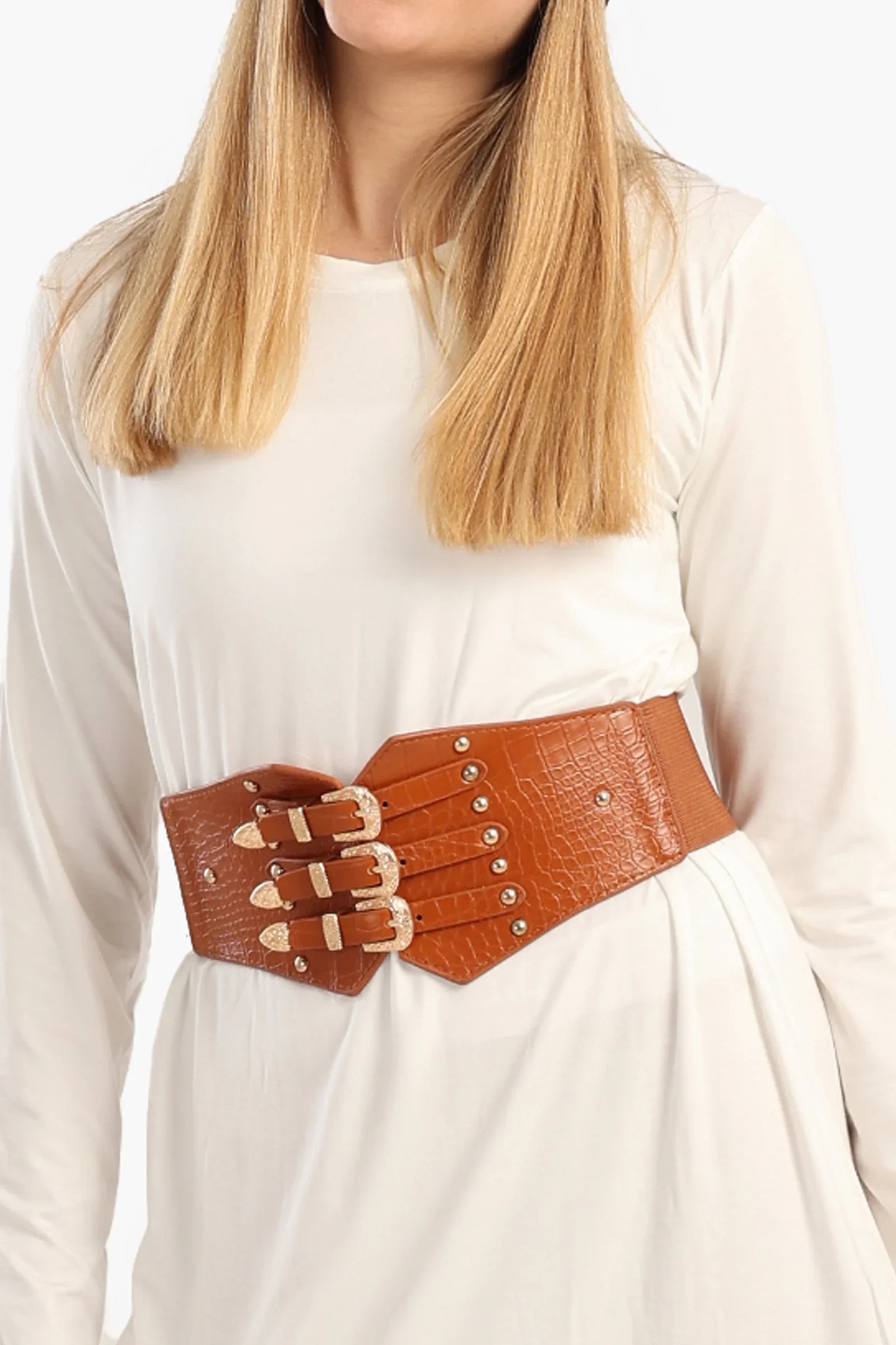 فستان فيسكوز برقبة دائرية - Carinasaudi.com