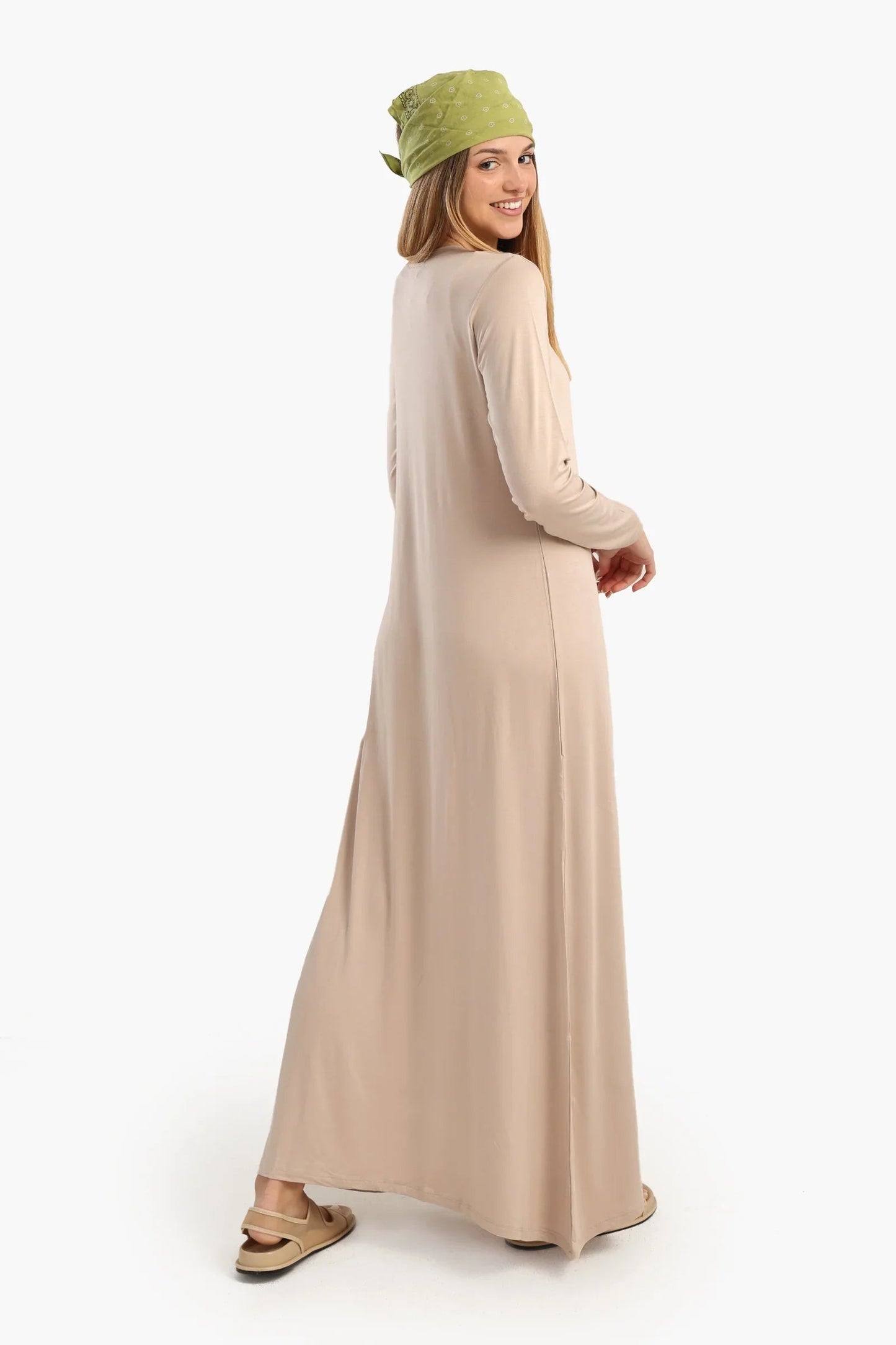 فستان فيسكوز برقبة دائرية - Carinasaudi.com