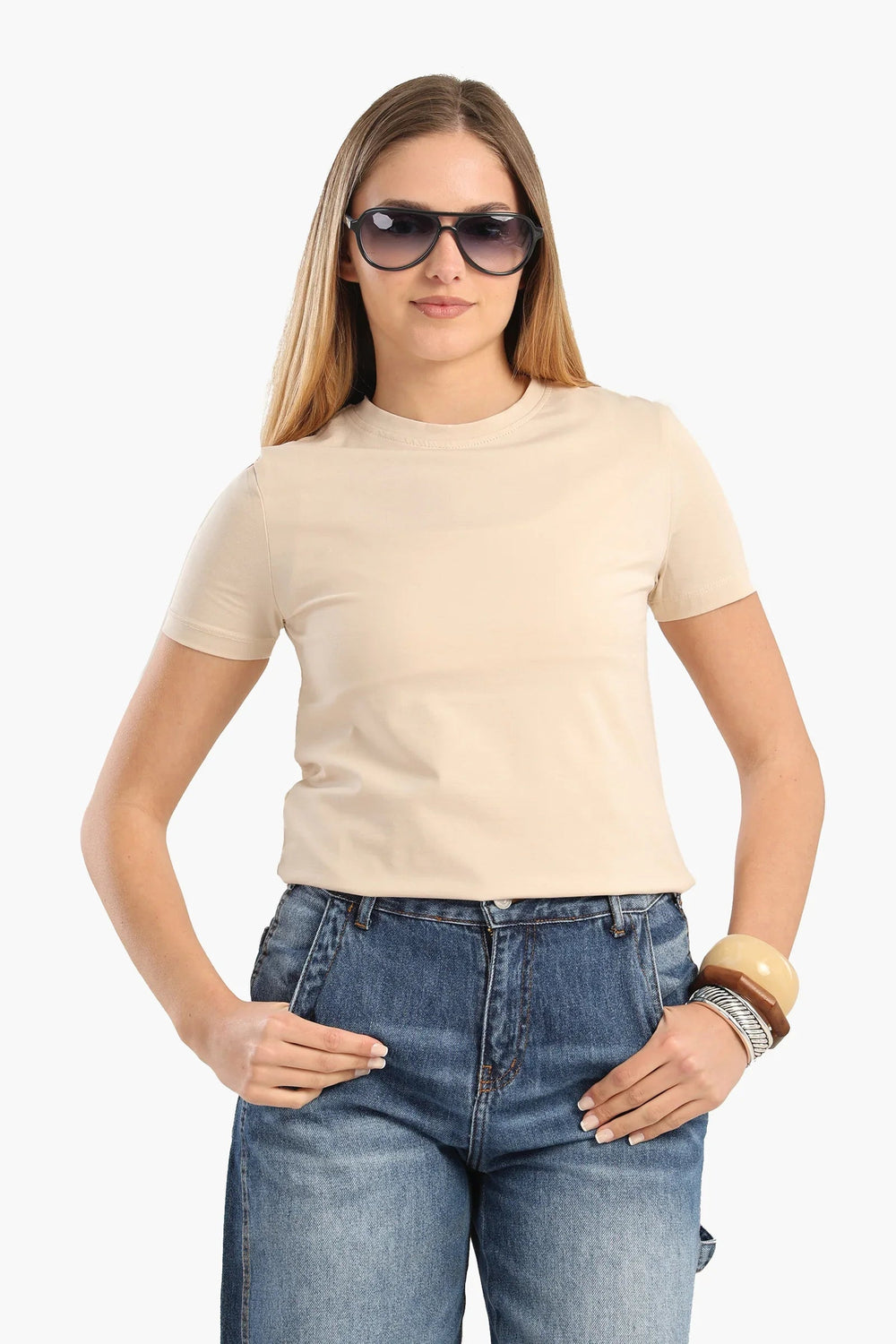 Short-sleeved cotton T-shirt