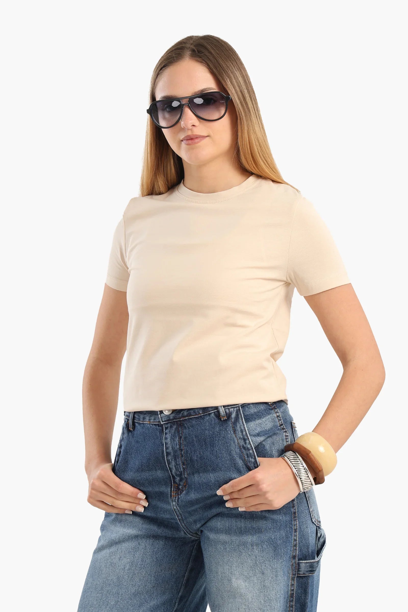 تي شيرت قطني باكمام قصيرة - Carinasaudi.com