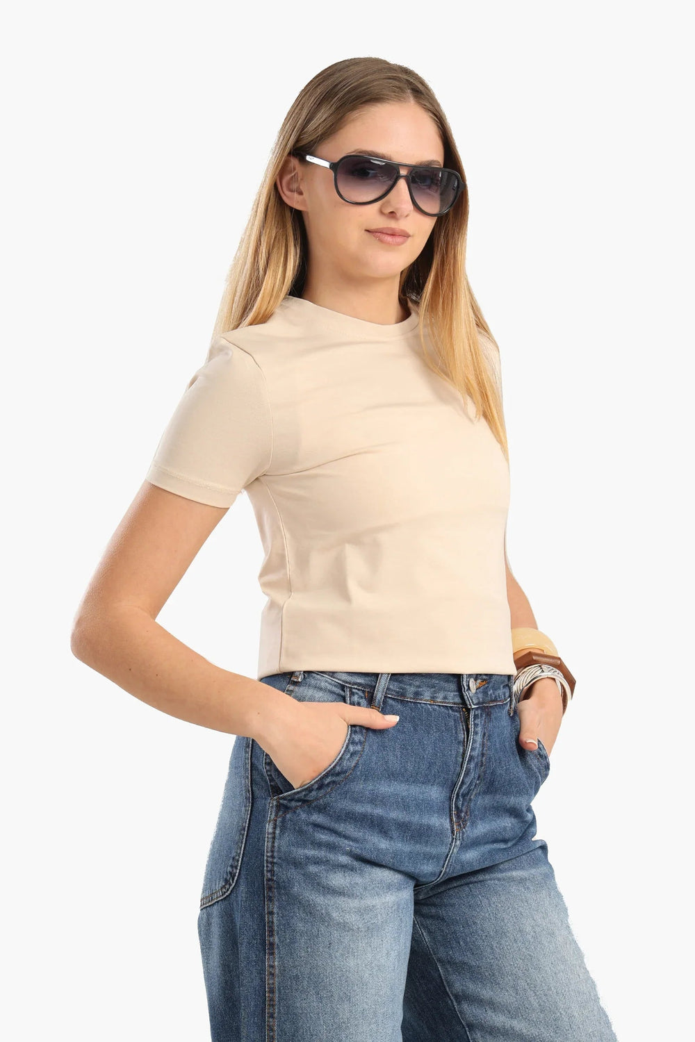Short-sleeved cotton T-shirt