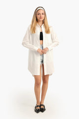 قميص قطني باكمام طويلة بأزرار امامية - Carinasaudi.com