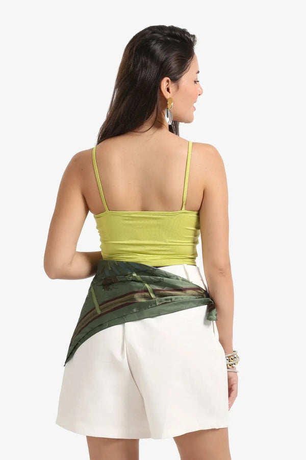 Blouse with a front slit at the waist