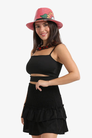 Blouse with a front slit at the waist