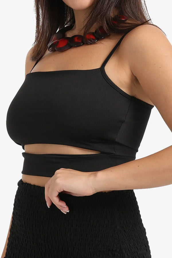 Blouse with a front slit at the waist