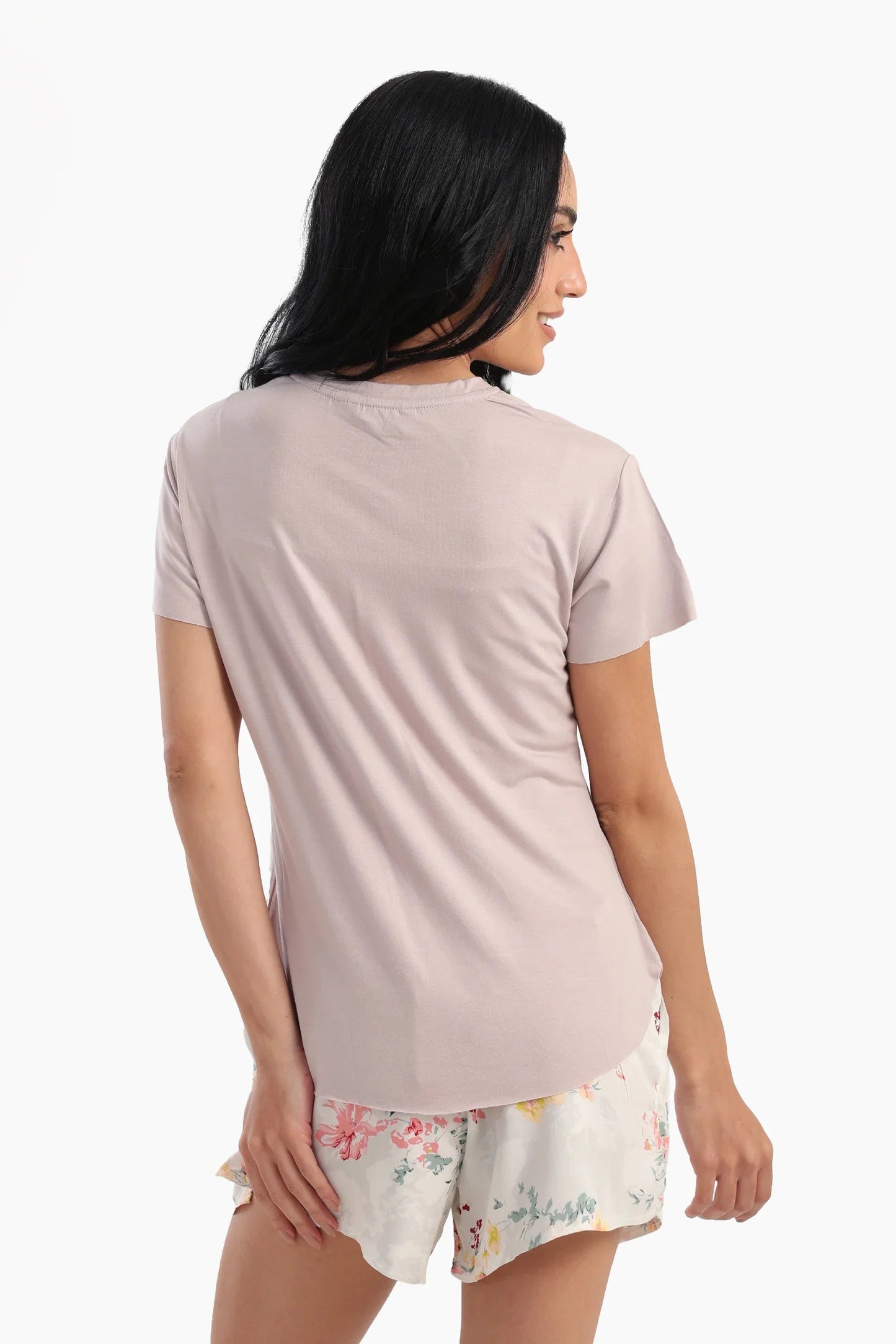 تيشيرت بيجاما باكمام قصيرة فيسكوز - Carinasaudi.com