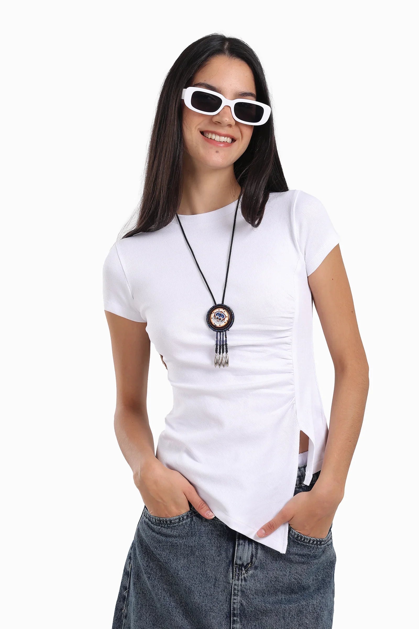 بلوزة بحواف غير متماثلة - Carinasaudi.com