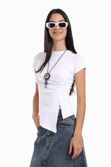 بلوزة بحواف غير متماثلة - Carinasaudi.com