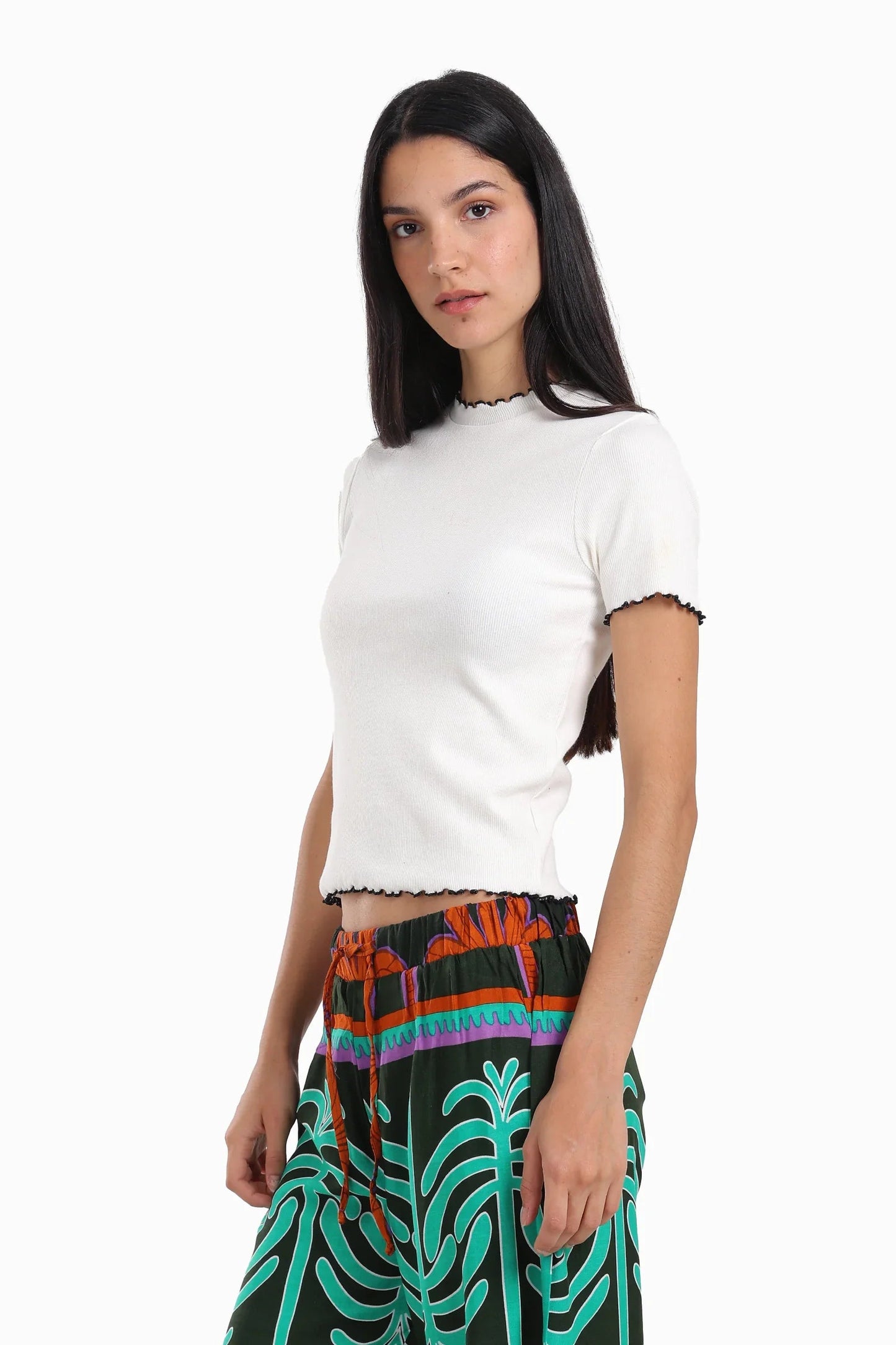 بلوزة بحواف ملونة - Carinasaudi.com