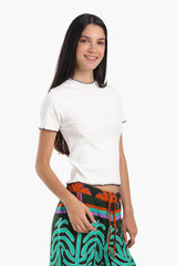 بلوزة بحواف ملونة - Carinasaudi.com