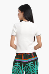 بلوزة بحواف ملونة - Carinasaudi.com