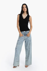 بلوزة بدون درزات بفتحة رقبة - Carinasaudi.com