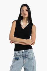 بلوزة بدون درزات بفتحة رقبة - Carinasaudi.com