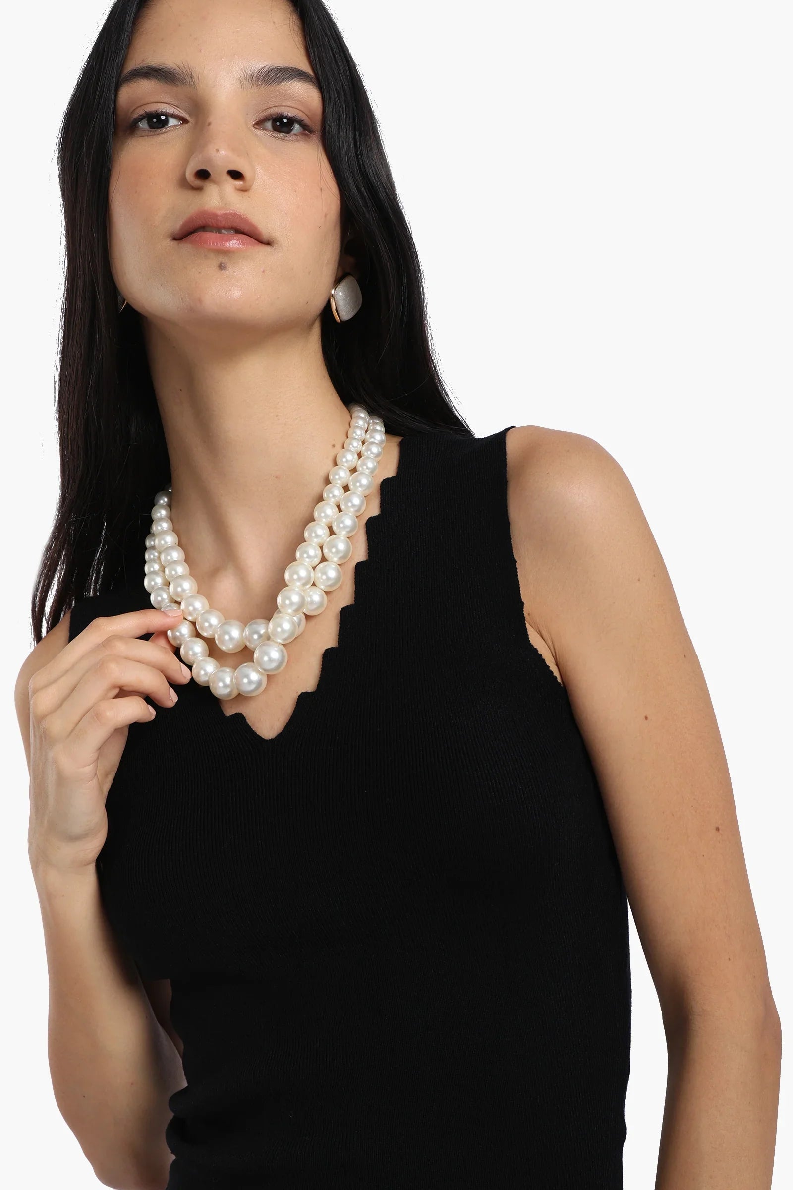 بلوزة بدون درزات بفتحة رقبة - Carinasaudi.com