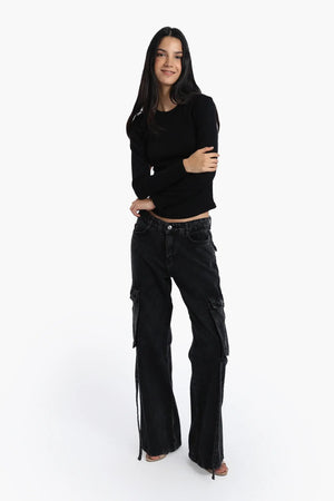 بياقة دائريه وتصميم مضلع Slim Fitتوب
