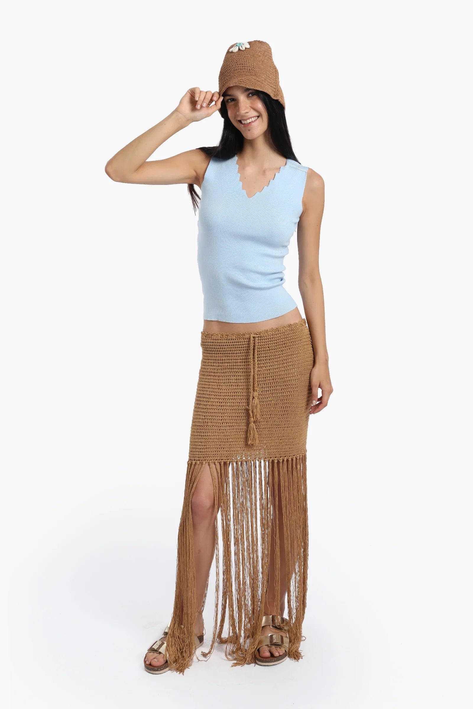 بلوزة بدون درزات بفتحة رقبة - Carinasaudi.com