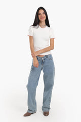 بلوزة بحواف ملونة - Carinasaudi.com