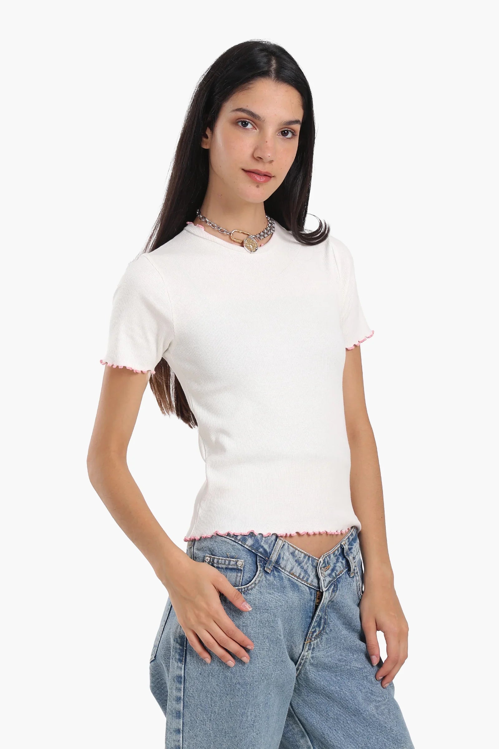 بلوزة بحواف ملونة - Carinasaudi.com