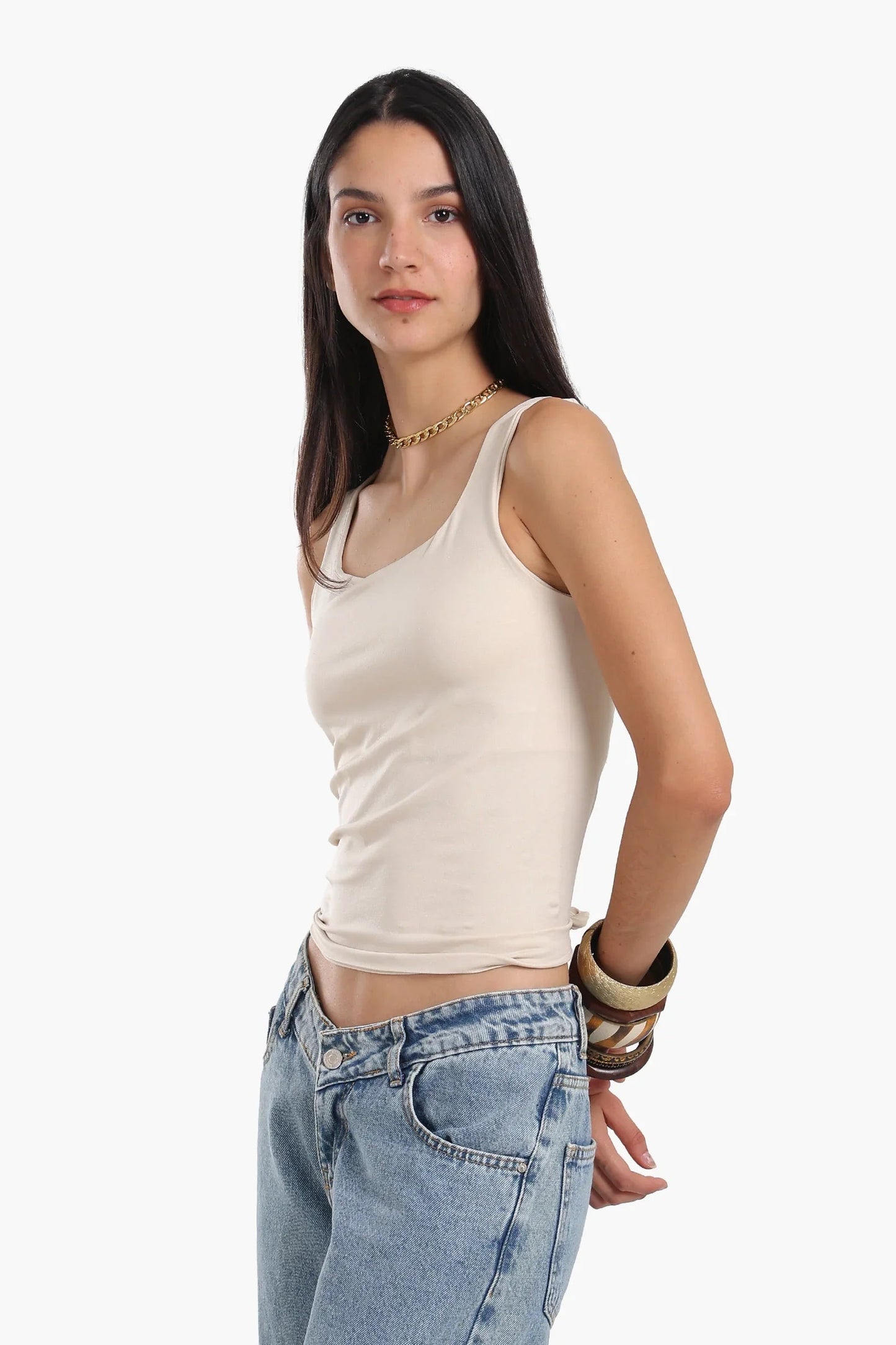 بلوزة مايكروفيبر برقبة مربعة - Carinasaudi.com