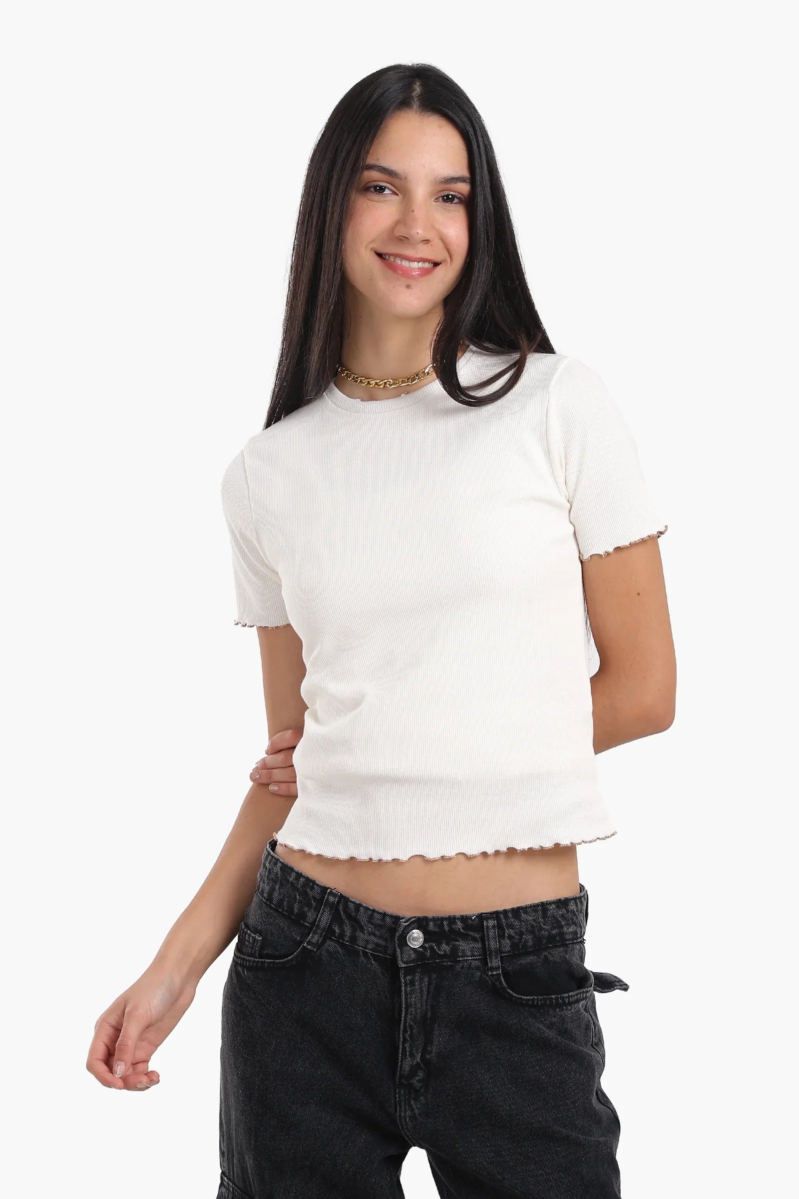 بلوزة بحواف ملونة - Carinasaudi.com