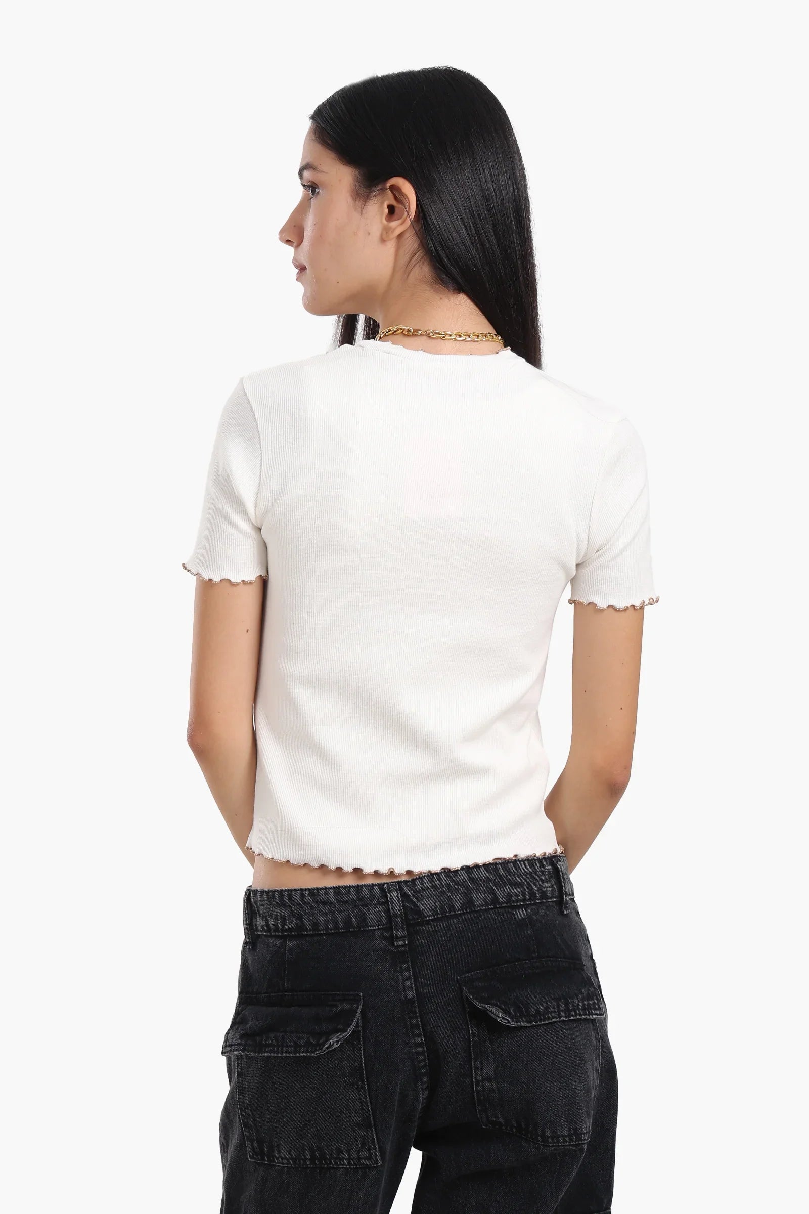 بلوزة بحواف ملونة - Carinasaudi.com