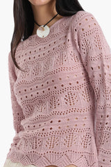 بلوزة محبوكة بأكمام طويلة - Carinasaudi.com