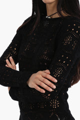 بلوزة محبوكة بأكمام طويلة - Carinasaudi.com