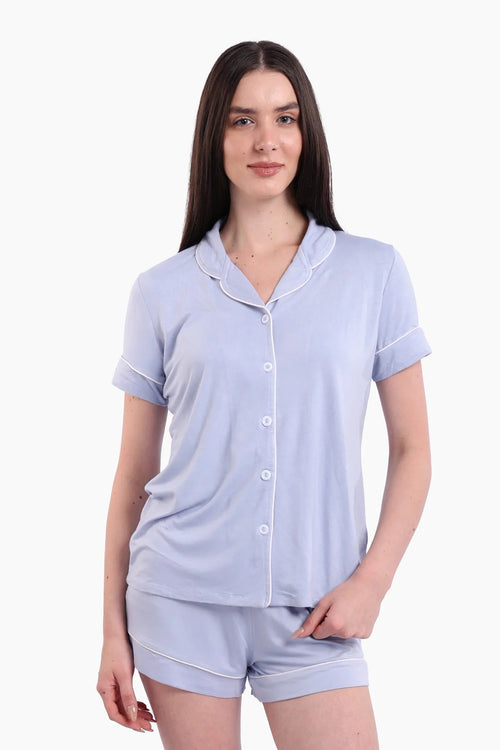 Short-sleeved pajama shorts