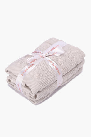 Set of 3 ribbed floral towels