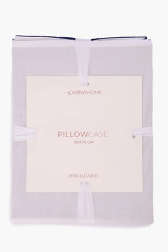 White percale pillowcase 50x70 cm, 200 thread count, neatly folded in packaging.