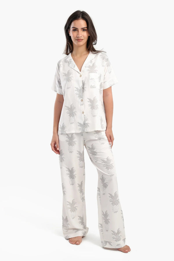 Pineapple Print Short Sleeve Pajamas