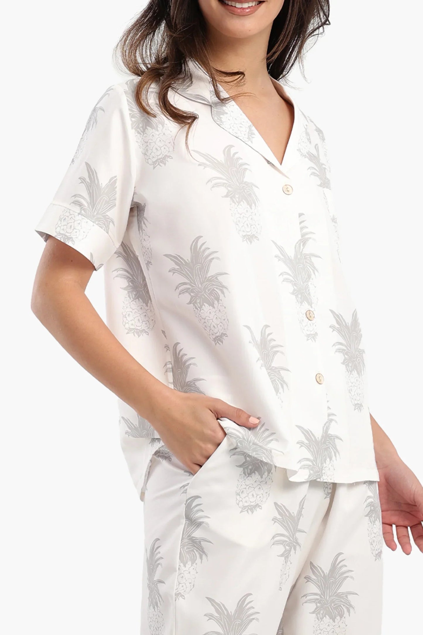 بيجاما باكمام قصيرة بطبعة أناناس - Carinasaudi.com