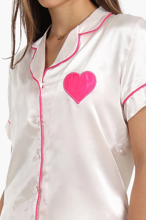 بيجاما بطبعة قلب - Carinasaudi.com