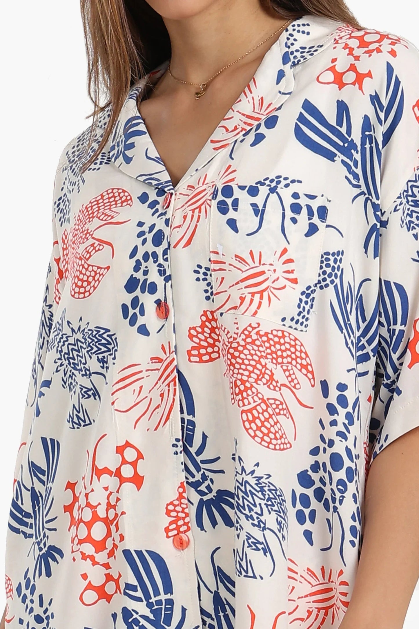 بيجاما بطبعة بأكمام قصيرة - Carinasaudi.com