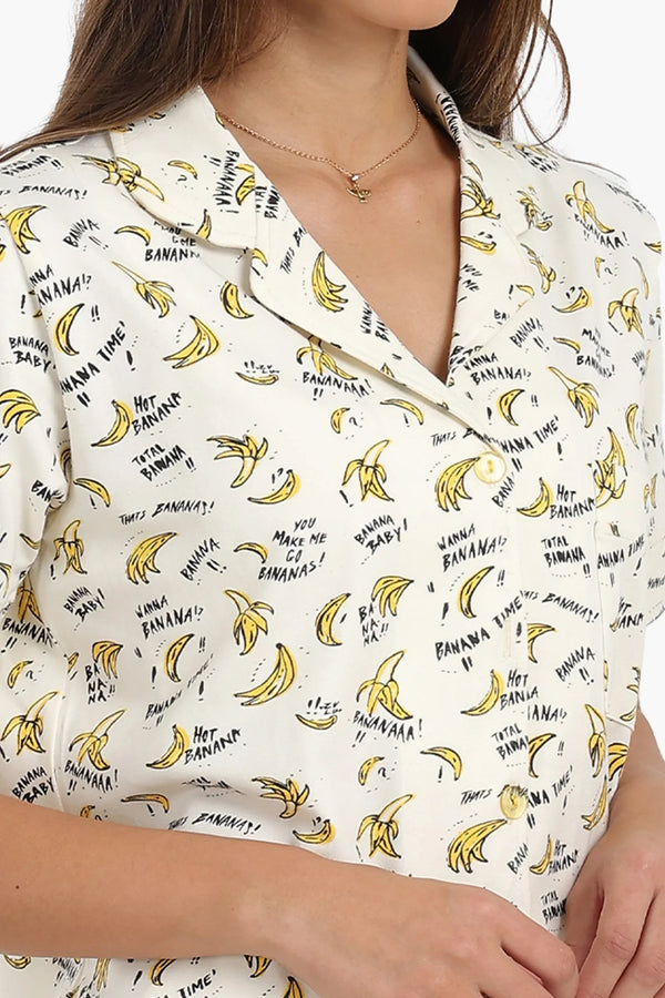 Banana print pajamas