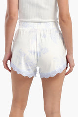 شورت بيجاما بحواف مزينة بدانتيل - Carinasaudi.com