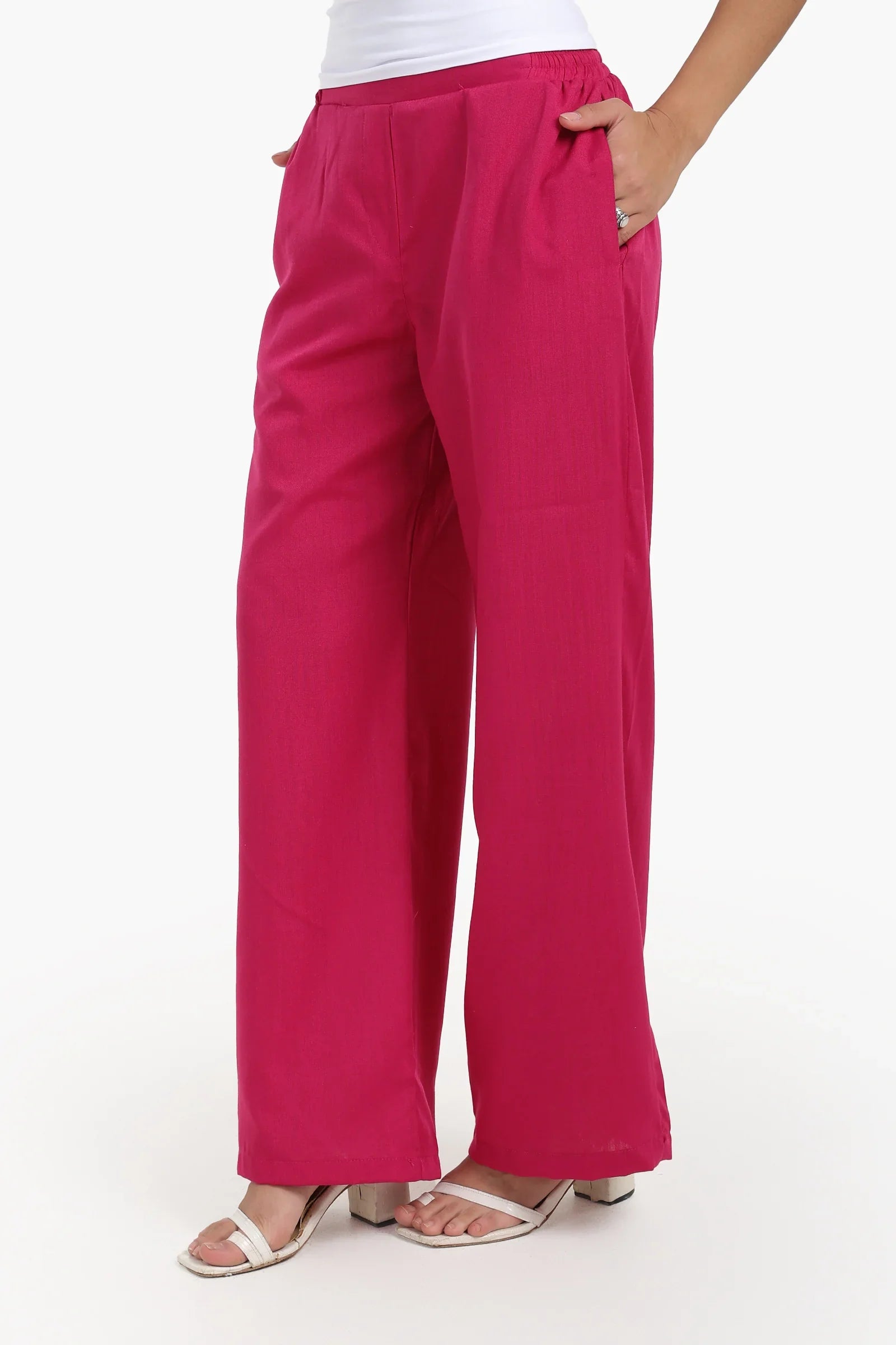 بنطال بخصر عالي و بقصة ساق واسعة - Carinasaudi.com