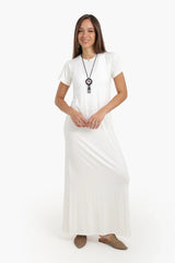 فستان طويل باكمام قصيرة - Carinasaudi.com