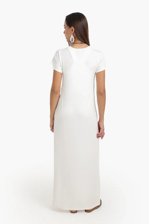 Long dress with short sleeves